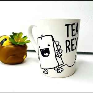 Tea Rex Ceramic Mug permanent vinyl decal